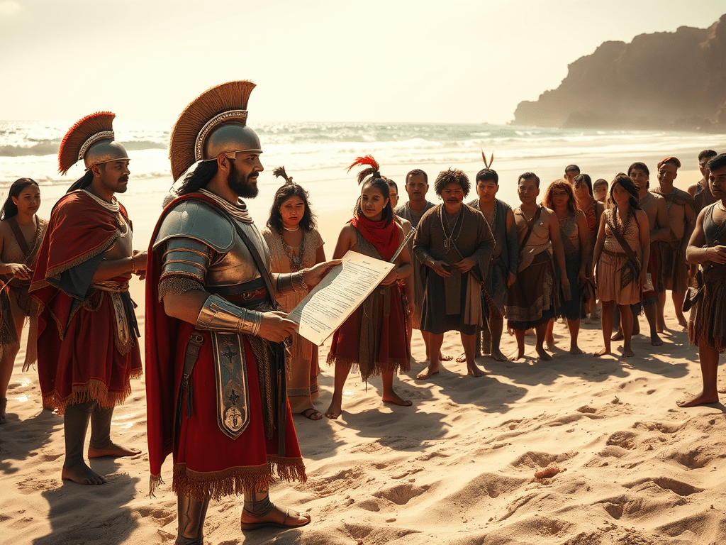 EL REQUERIMIENTO: DECLARAŢIE PENTRU A FI CITITĂ INDIENILOR ÎNVINŞI DE CĂTRE CUCERITORII SPANIOLI (1510)